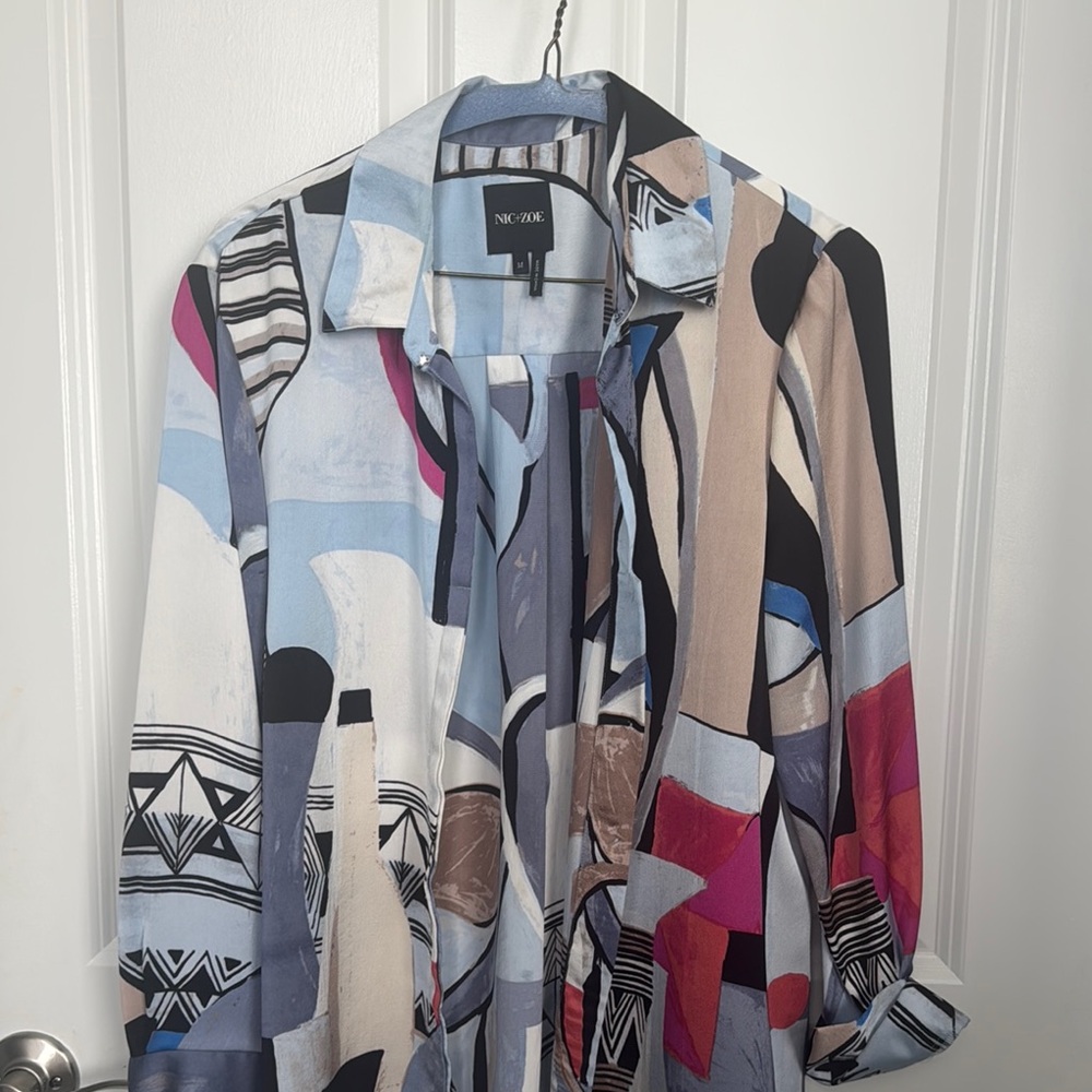 NIC+ZOE Multicolor Abstract top